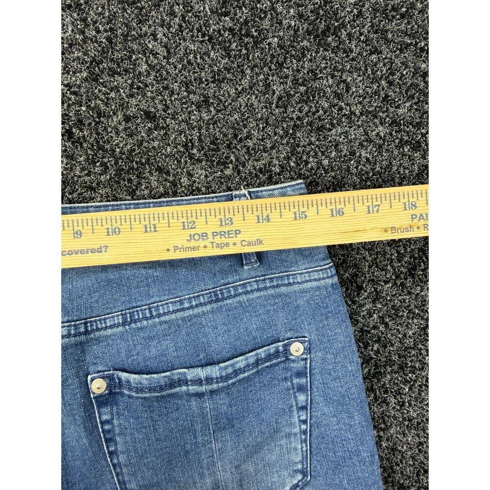 J. Jill Denim Jeans Womens 8 Blue Kick Flare Ankle Raw Hem Stretch - Picture 3 of 8